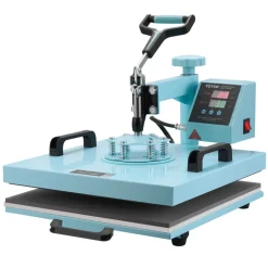 VEVOR Heat Press Machine, 15 x 15 inch, 8 in 1 Heat Transfer Machine with 6-30 oz Tumbler Press, 360° Swing Away T-Shirt Pressing, Digital Precise Control, for T-Shirts/Mugs/Hats/Plates, Green