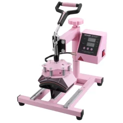 VEVOR Heat Press Machine, 15 x 15 inch, 5 in 1 Heat Transfer Machine with 30 oz Tumbler Press, 360° Swing Away T-Shirt Pressing, Digital Precise Control, for T-Shirts/Mugs/Hats/Plates, Pink