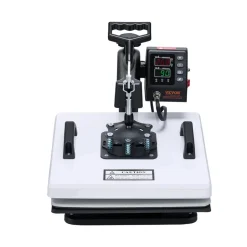 VEVOR Heat Press Machine, 15 x 15 in, 2-in-1 Multifunction, 360° Swing Away, 1200W Double Tube Fast and Even Heating, Digital Precise Control, Sublimation Press Machine for T-Shirts, Hats, Caps