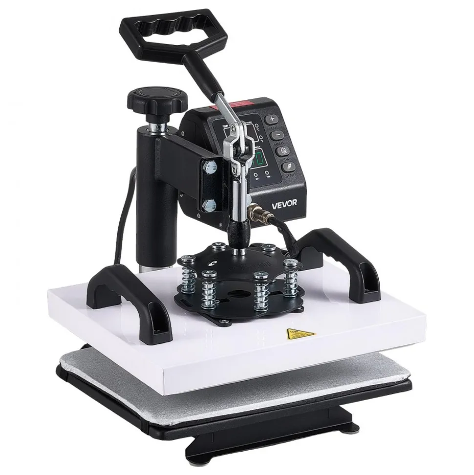 VEVOR Heat Press Machine 12 x 10 in Sublimation Press Machine Swing Away, Heat Up Fast and Even, Digital Precise Time and Temperature Control, for T-Shirts, Canvas Tote Bag, Pillowcases, Socks