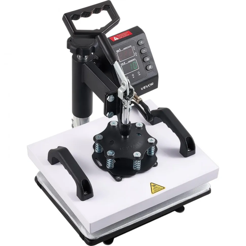 VEVOR Heat Press Machine 12 x 10 in Sublimation Press Machine Swing Away, Heat Up Fast and Even, Digital Precise Time and Temperature Control, for T-Shirts, Canvas Tote Bag, Pillowcases, Socks