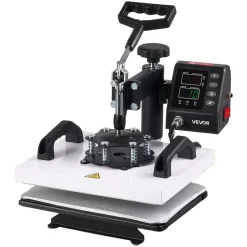 VEVOR Heat Press Machine 12 x 10 in Sublimation Press Machine Swing Away, Heat Up Fast and Even, Digital Precise Time and Temperature Control, for T-Shirts, Canvas Tote Bag, Pillowcases, Socks