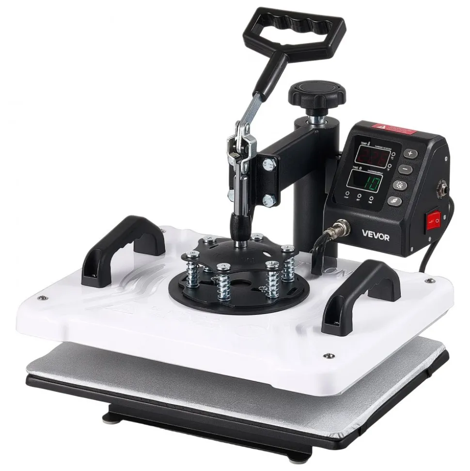 VEVOR Heat Press Machine 12 x 15 in Sublimation Press Machine Swing Away, Heat Up Fast and Even, Digital Precise Time and Temperature Control, for T-Shirts, Canvas Tote Bags, Pillowcases, Socks