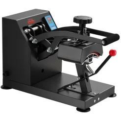 VEVOR Heat Press 6x3.75Inch Curved Element Hat Press Clamshell Design Heat Press for Hats Rigid Steel Frame No Stick Digital LCD Timer and Temperature Control (6x3.75Inch Clamshell Design)