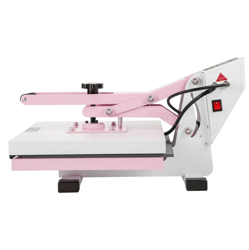 VEVOR Heat Press, 15 x 15 inch Digital Heat Press Machine, Slide Out Heat Transfer Machine, Fast and Even Heating, 2-Layer Insulation Cotton, Heat Transfer Machine for T-Shirts/Pillows/Bags, Pink