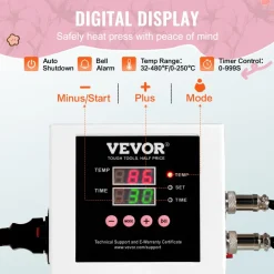 VEVOR Heat Press, 15 x 15 inch Digital Heat Press Machine, Slide Out Heat Transfer Machine, Fast and Even Heating, 2-Layer Insulation Cotton, Heat Transfer Machine for T-Shirts/Pillows/Bags, Pink