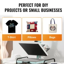 VEVOR Heat Press, 15 x 15 inch Digital Heat Press Machine, Slide Out Heat Transfer Machine, Fast and Even Heating, 2-Layer Insulation Cotton, Heat Transfer Machine for T-Shirts/Pillows/Bags, Green