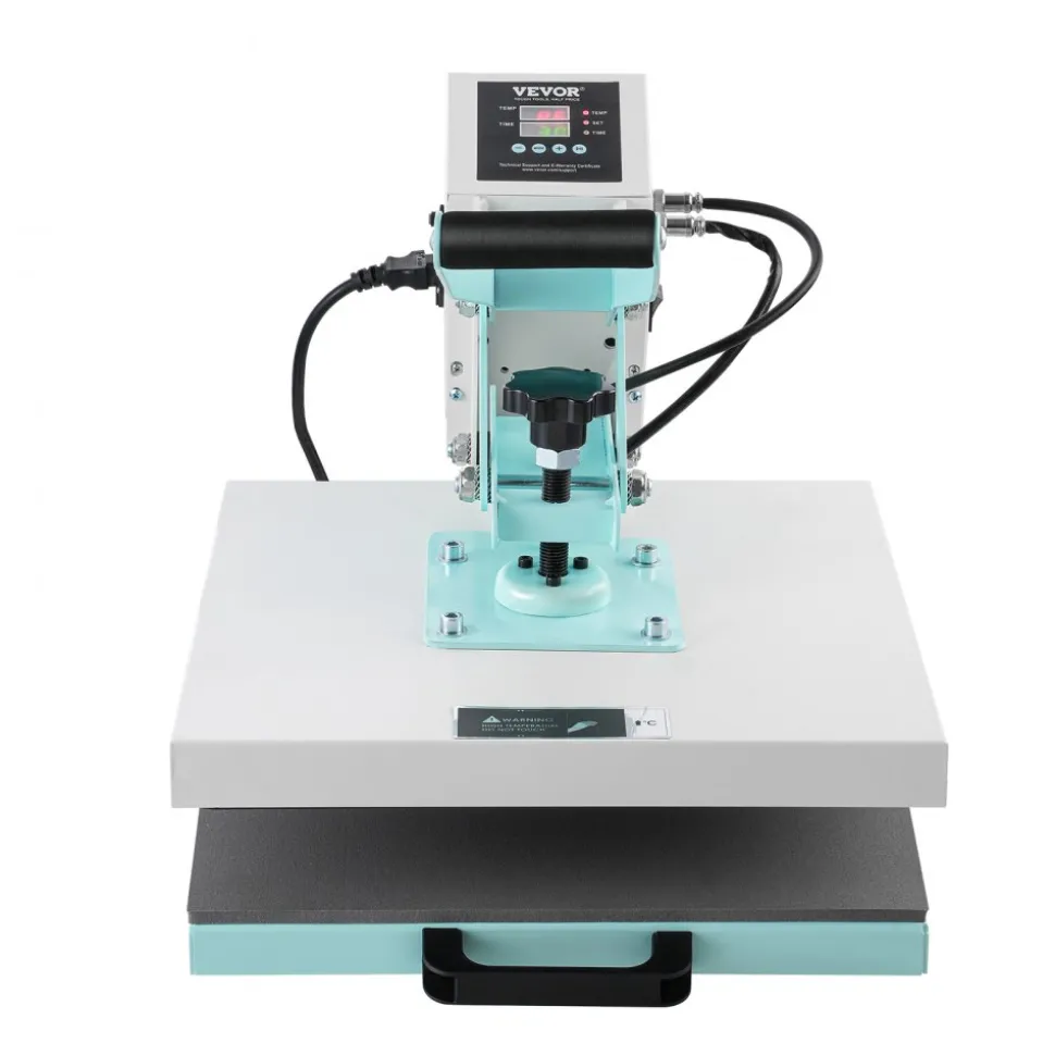 VEVOR Heat Press, 15 x 15 inch Digital Heat Press Machine, Slide Out Heat Transfer Machine, Fast and Even Heating, 2-Layer Insulation Cotton, Heat Transfer Machine for T-Shirts/Pillows/Bags, Green