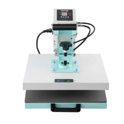 VEVOR Heat Press, 15 x 15 inch Digital Heat Press Machine, Slide Out Heat Transfer Machine, Fast and Even Heating, 2-Layer Insulation Cotton, Heat Transfer Machine for T-Shirts/Pillows/Bags, Green