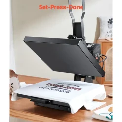 VEVOR Heat Press, 15 x 15 inch Heat Press Machine for T-shirts, Fast and Even Heating, Easy to Use, High Pressure for Digital Industrial-Quality Sublimation Printer for Transfer Vinyl, T-shirt, Black