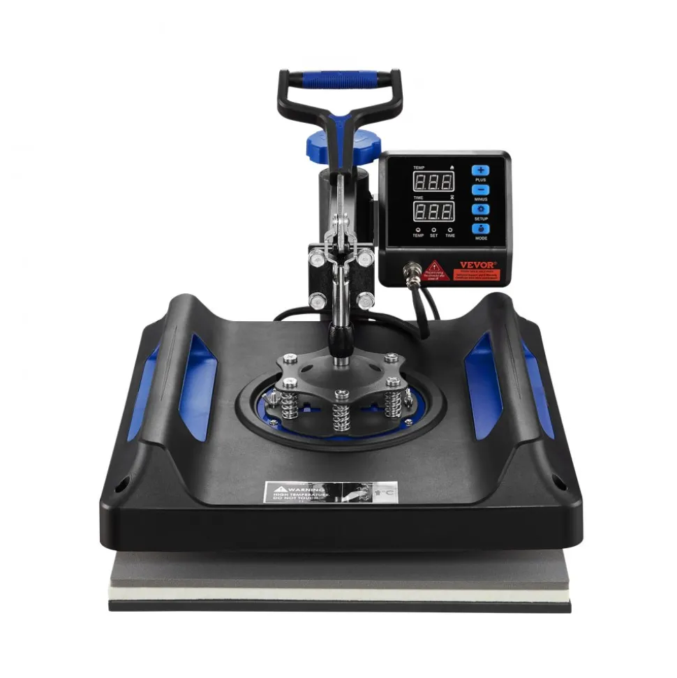 VEVOR Heat Press, 15x15in Swing Away 5 in 1 Heat Press Machine, Digital Control Multifunctional Device, Quick Heating with Safety Features, Ideal for T-shirts, Hats, Caps, Mugs, Plates