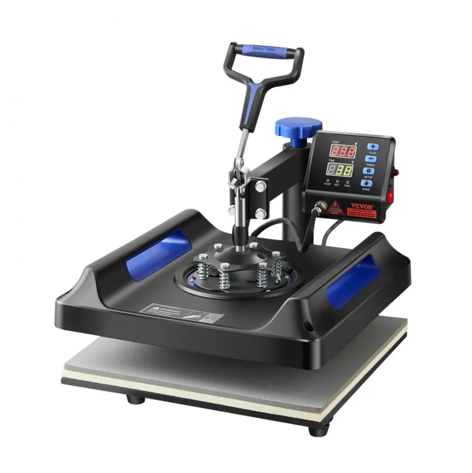 VEVOR Heat Press, 15x15in Swing Away 5 in 1 Heat Press Machine, Digital Control Multifunctional Device, Quick Heating with Safety Features, Ideal for T-shirts, Hats, Caps, Mugs, Plates