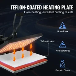 VEVOR Heat Press 16x20, 1700W Power Heat Press Machine, Fast Heating, High Pressure Heat Press Machine for T-Shirt, Digital Industrial Sublimation Printer for Heat Transfer Vinyl, Easy to Use, Black