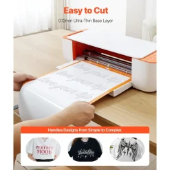 VEVOR Heat Transfer Vinyl, 12 in x 70 ft, Glossy White HTV Iron on Vinyl Roll, Easy to Cut and Weed, Strong Adhesion, Compatible with Cutting Machines, for Various Materials, T-shirts, Pillows, Hats
