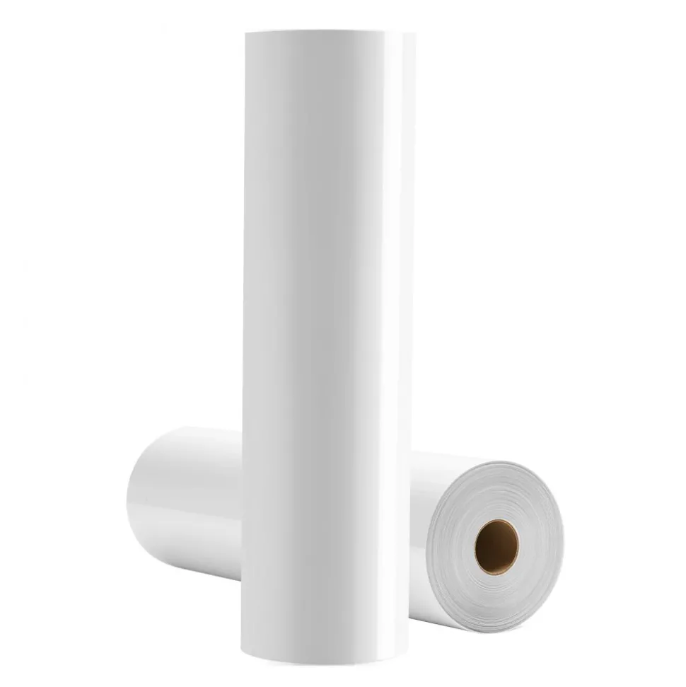 VEVOR Heat Transfer Vinyl, 12 in x 70 ft, Glossy White HTV Iron on Vinyl Roll, Easy to Cut and Weed, Strong Adhesion, Compatible with Cutting Machines, for Various Materials, T-shirts, Pillows, Hats