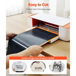 VEVOR Heat Transfer Vinyl, 12 in x 70 ft, Glossy Black HTV Iron on Vinyl Roll, Easy to Cut and Weed, Strong Adhesion, Compatible with Cutting Machines, for Various Materials, T-shirts, Pillows, Hats