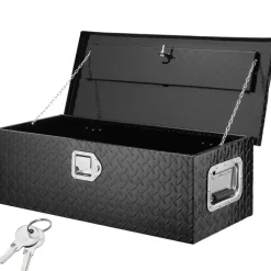 VEVOR Heavy Duty Aluminum Truck Bed Tool Box, Diamond Plate Tool Box with Side Handle and Lock Keys, Storage Tool Box Chest Box Organizer for Pickup, RV, Trailer, Truck Bed, 30