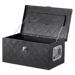 VEVOR Heavy Duty Aluminum Truck Bed Tool Box, Stripes Plated Tool Box with Side Handle and Lock Keys, Storage Toolbox Chest Organizer for Trailer, Pickup, Truck Bed, RV, 20
