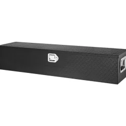 VEVOR Heavy Duty Aluminum Truck Bed Tool Box, Diamond Plate Tool Box with Side Handle and Lock Keys, Storage Tool Box Chest Box Organizer for Pickup, Truck Bed, RV, Trailer, 48"x15"x15", Black
