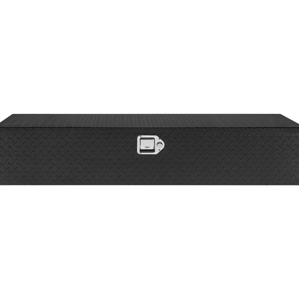 VEVOR Heavy Duty Aluminum Truck Bed Tool Box, Diamond Plate Tool Box with Side Handle and Lock Keys, Storage Tool Box Chest Box Organizer for Pickup, Truck Bed, RV, Trailer, 48"x15"x15", Black