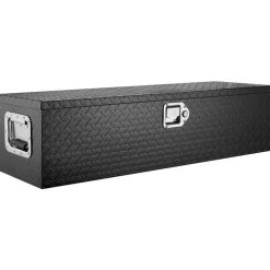 VEVOR Heavy Duty Aluminum Truck Bed Tool Box, Diamond Plate Tool Box with Side Handle and Lock Keys, Storage Tool Box Chest Box Organizer for Pickup, Truck Bed, RV, Trailer, 39"x13"x10", Black