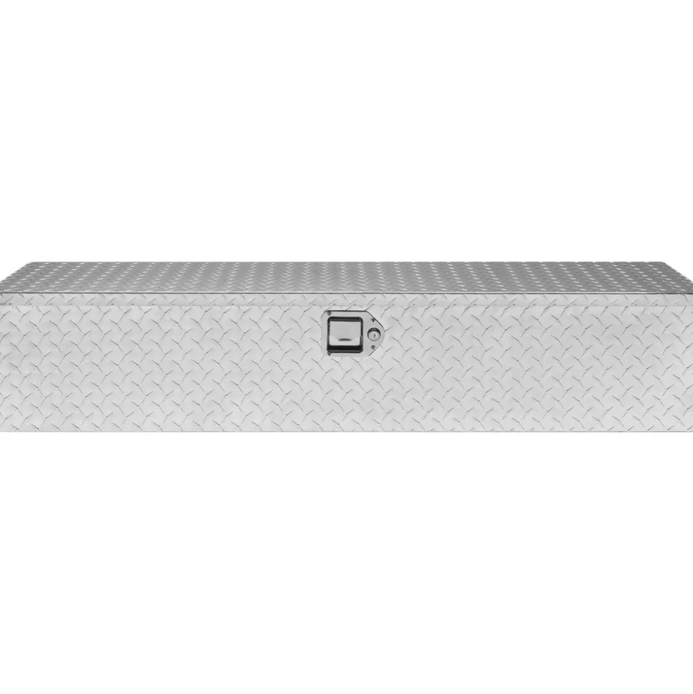 VEVOR Heavy Duty Aluminum Truck Bed Tool Box, Diamond Plate Tool Box with Side Handle and Lock Keys, Storage Tool Box Chest Box Organizer for Pickup, Truck Bed, RV, Trailer, 48"x15"x15", Silver