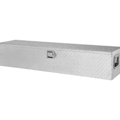 VEVOR Heavy Duty Aluminum Truck Bed Tool Box, Diamond Plate Tool Box with Side Handle and Lock Keys, Storage Tool Box Chest Box Organizer for Pickup, Truck Bed, RV, Trailer, 48