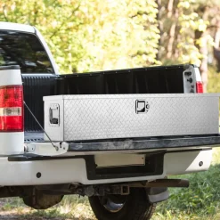 VEVOR Heavy Duty Aluminum Truck Bed Tool Box, Diamond Plate Tool Box with Side Handle and Lock Keys, Storage Tool Box Chest Box Organizer for Pickup, Truck Bed, RV, Trailer, 48