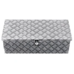VEVOR Heavy Duty Aluminum Truck Bed Tool Box, Stripes Plated Tool Box with Side Handle and Lock Keys, Storage Toolbox Chest Organizer for Trailer, Pickup, Truck Bed, RV, 30
