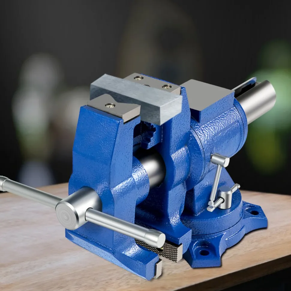 VEVOR 5" Heavy Duty Bench Vise, Double Swivel Rotating Vise Head/Body Rotates 360°,Pipe Vise Bench Vices 30Kn Clamping Force,for Clamping Fixing Equipment Home or Industrial Use