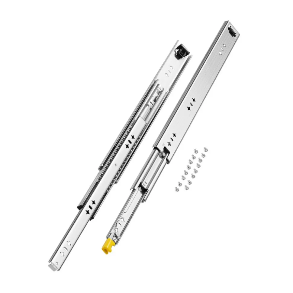 VEVOR Heavy Duty Drawer Slides 20inch, 1 Pair Locking Drawer Slides 250lbs Load Capacity, Side Mount Ball Bearing, 3-Fold Full Extension