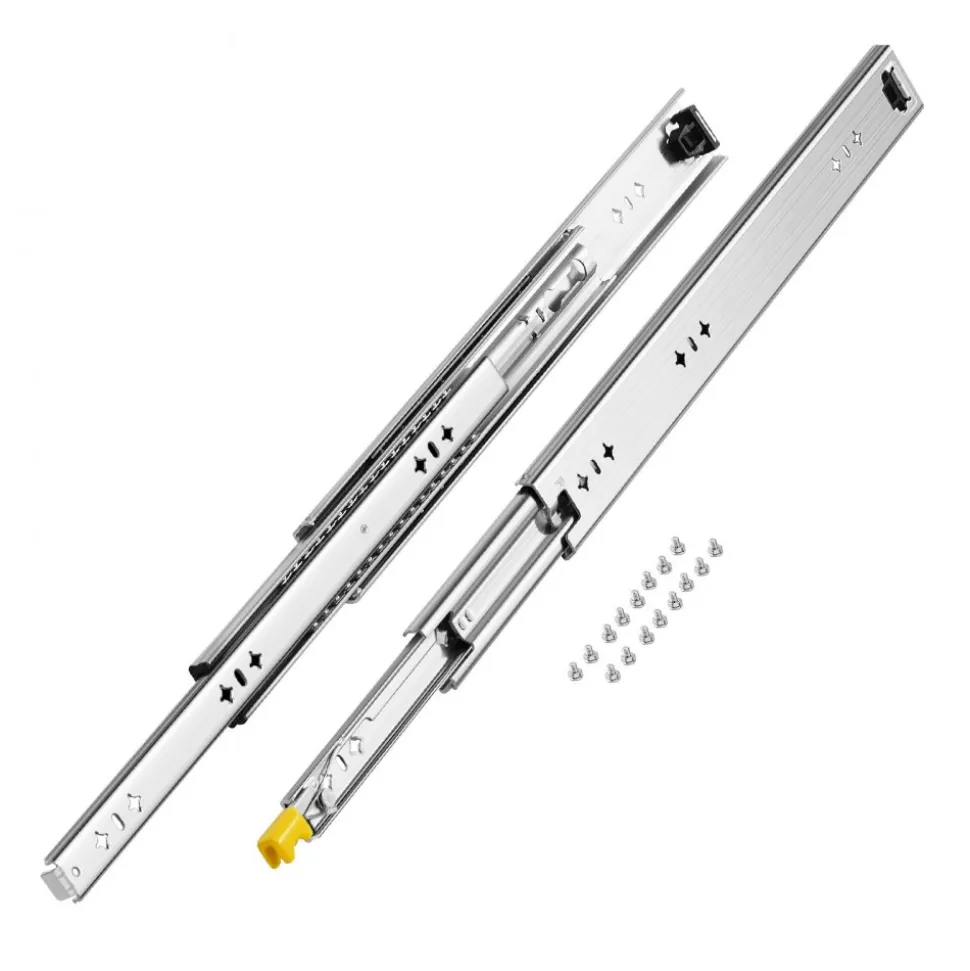 VEVOR Heavy Duty Drawer Slides 20inch, 1 Pair Locking Drawer Slides 250lbs Load Capacity, Side Mount Ball Bearing, 3-Fold Full Extension