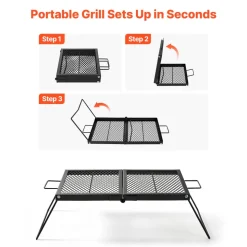VEVOR Heavy Duty Folding Campfire Grill, 24