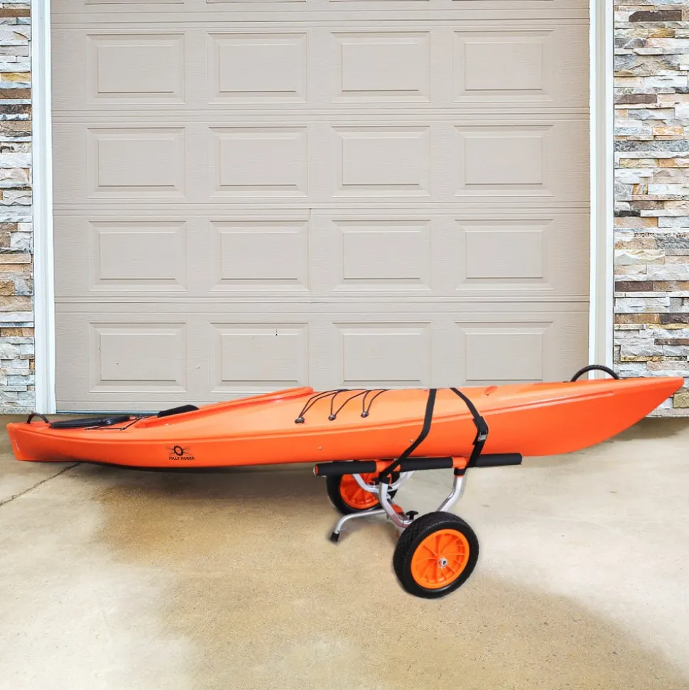 VEVOR Heavy Duty Kayak Cart, 450lbs Load Capacity, Detachable Canoe Trolley Cart with 12'' Solid Tires, Adjustable Width & Nonslip Support Foot, for Kayaks Canoes Paddleboards Float Mats Jon Boats