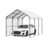 VEVOR Heavy Duty Metal Carport, 10' x 15' Outdoor Carport with Galvanized Steel Frame & Roof, Car Tent Garage Shade with Removable Sidewalls, Multi-Use Car Shelter for Pickup, Boat, Car & Tractors