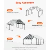 VEVOR Heavy Duty Metal Carport, 12' x 20' Outdoor Carport with Galvanized Steel Frame & Roof, Car Tent Garage Shade with Removable Sidewalls, Multi-Use Car Shelter for Pickup, Boat, Car & Tractors