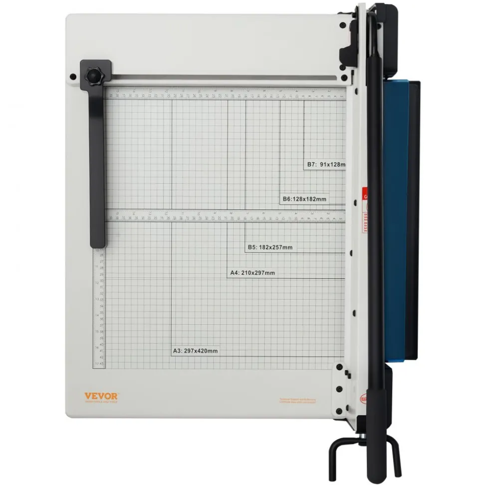 VEVOR Heavy Duty Paper Cutter, 17" Industrial Commercial Guillotine Paper Cutter for A3 Paper, 400 Sheet Capacity, Solid Steel Construction, Stack Paper Trimmer for Office Home School Shop, White