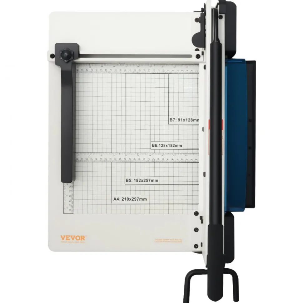 VEVOR Heavy Duty Paper Cutter, 12" Industrial Commercial Guillotine Paper Cutter for A4 Paper, 400 Sheet Capacity, Solid Steel Construction, Stack Paper Trimmer for Office Home School Shop, White