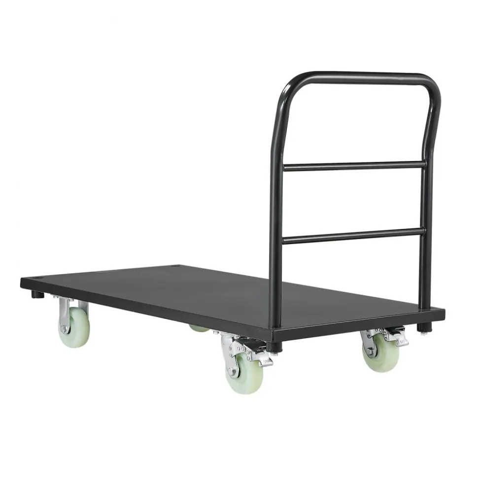 VEVOR Heavy Duty Platform Truck, 2000 lbs Capacity, Industrial Steel Flatbed Cart with Swivel Wheels and Handle, Platform Hand Push Truck Dolly, Easy Storage, for Luggage Moving, 48 x 24 x 32.1 in