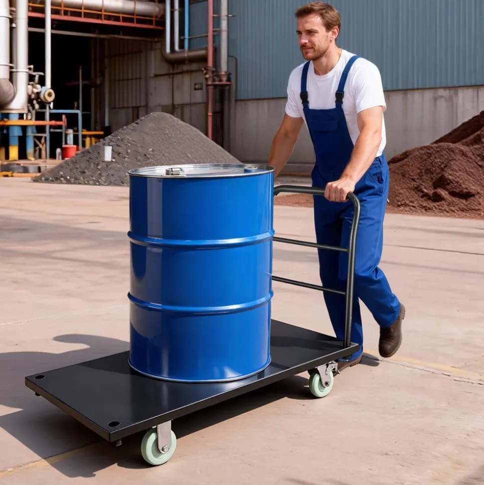 VEVOR Heavy Duty Platform Truck, 2000 lbs Capacity, Industrial Steel Flatbed Cart with Swivel Wheels and Handle, Platform Hand Push Truck Dolly, Easy Storage, for Luggage Moving, 48 x 24 x 32.1 in