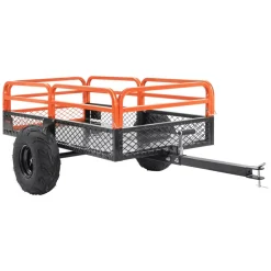 VEVOR Heavy Duty Steel ATV Dump Trailer, 1500-Pound Load Capacity 15 Cubic Feet, Tow Behind Dump Cart Garden Trailer, with Removable Sides and 2 Tires, for Mowers, Tractors, ATV, UTV