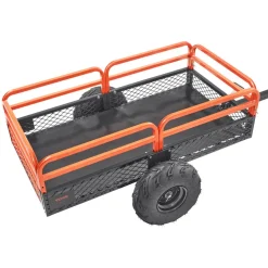 VEVOR Heavy Duty Steel ATV Dump Trailer, 1500-Pound Load Capacity 15 Cubic Feet, Tow Behind Dump Cart Garden Trailer, with Removable Sides and 2 Tires, for Mowers, Tractors, ATV, UTV