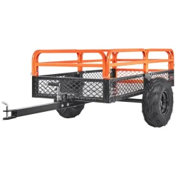 VEVOR Heavy Duty Steel ATV Dump Trailer, 1500-Pound Load Capacity 15 Cubic Feet, Tow Behind Dump Cart Garden Trailer, with Removable Sides and 2 Tires, for Mowers, Tractors, ATV, UTV