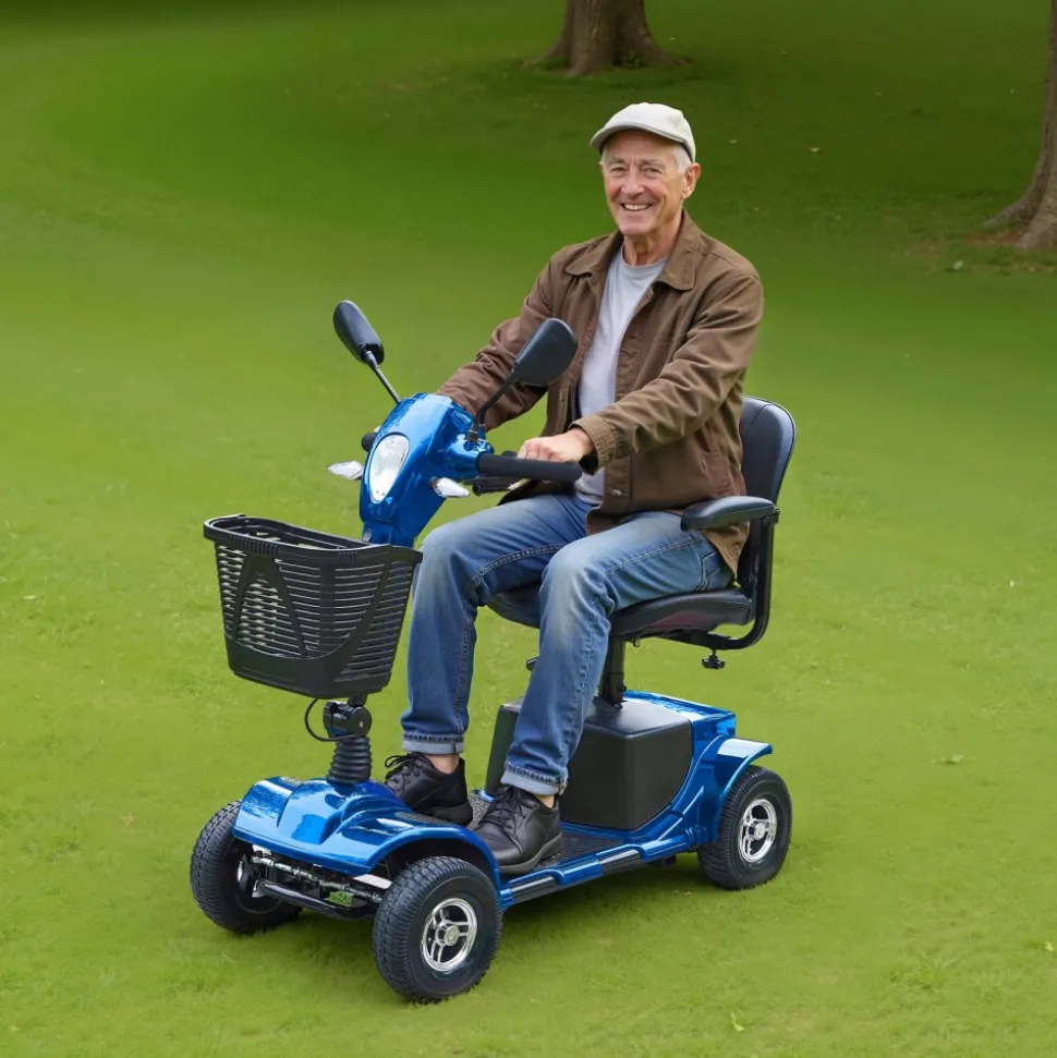 VEVOR Heavy-Duty 4 Wheel Mobility Scooter for Adults & Seniors - Folding Electric Powered Mobility Scooter & 12 Mile Long Range, Travel Scooter with 9° Climbing Capacity, 265lb Capacity