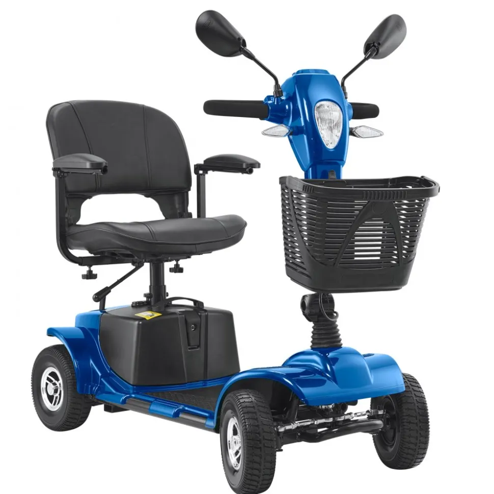 VEVOR Heavy-Duty 4 Wheel Mobility Scooter for Adults & Seniors - Folding Electric Powered Mobility Scooter & 12 Mile Long Range, Travel Scooter with 9° Climbing Capacity, 265lb Capacity