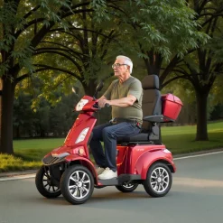 VEVOR Heavy Duty 4-Wheel Mobility Scooters for Seniors & Adults, 500lbs Capacity, 21.5 Miles 3-Speed Long Range, 1000W All Terrain Electric Recreational Scooter Wheelchair, 20° Max Climbing Capacity