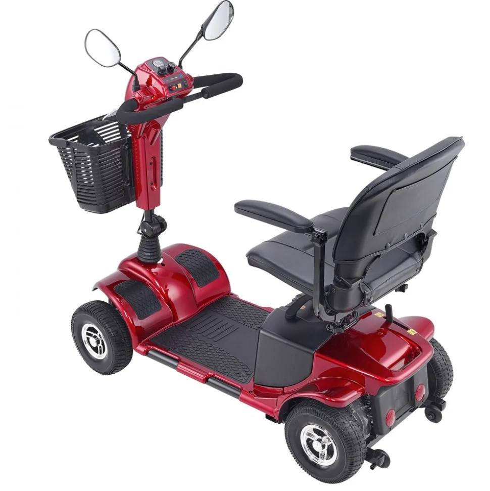 VEVOR Heavy-Duty 4 Wheel Mobility Scooter for Adults & Seniors - Folding Electric Powered Mobility Scooter & 12 Mile Long Range, All Terrain Travel Scooter with 9° Climbing Capacity, 265lb Capacity