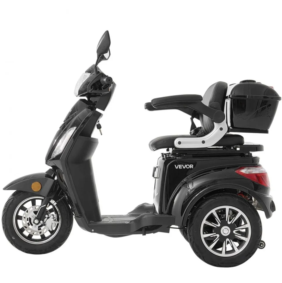 VEVOR Heavy Duty 3-Wheel Mobility Scooters for Seniors & Adults, 500lbs Capacity, 21.5 Miles 3-Speed Long Range, 1000W All Terrain Electric Recreational Scooter Wheelchair, 20° Max Climbing Capacity