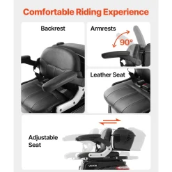 VEVOR Heavy Duty 3-Wheel Mobility Scooters for Seniors & Adults, 500lbs Capacity, 21.5 Miles 3-Speed Long Range, 1000W All Terrain Electric Recreational Scooter Wheelchair, 20° Max Climbing Capacity
