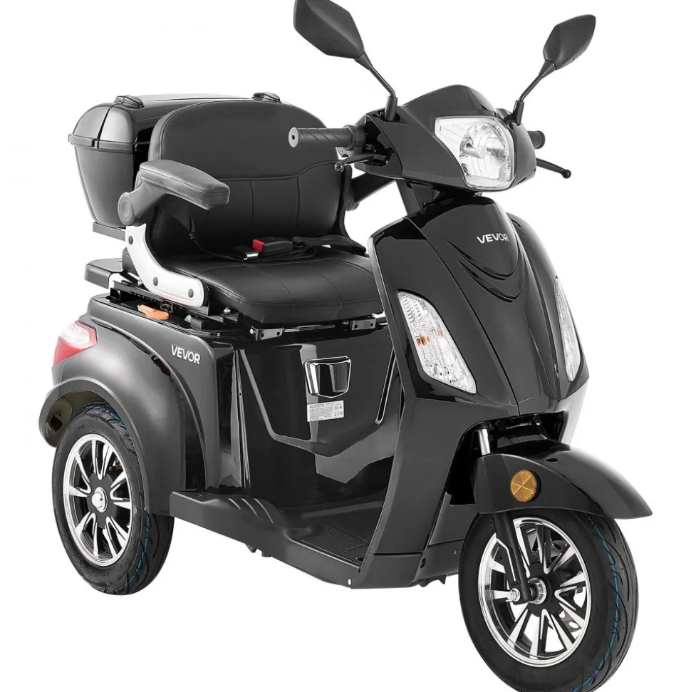 VEVOR Heavy Duty 3-Wheel Mobility Scooters for Seniors & Adults, 500lbs Capacity, 21.5 Miles 3-Speed Long Range, 1000W All Terrain Electric Recreational Scooter Wheelchair, 20° Max Climbing Capacity